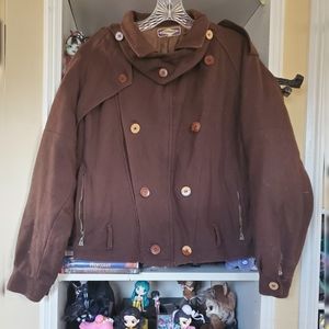 Brown wool coat vintage 1980s